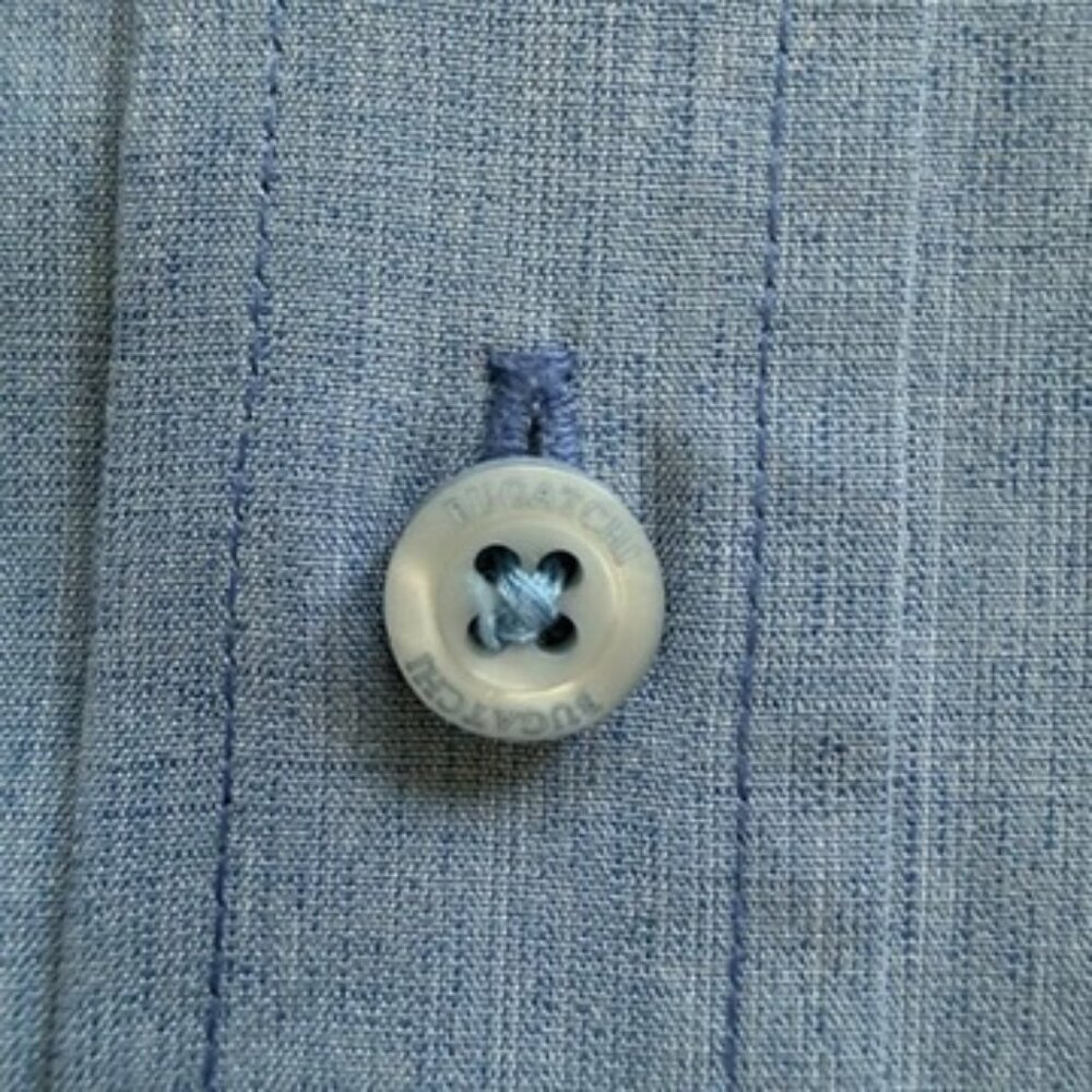Bugatchi Uomo Blue Button-Down Shirt – Size L - Picture 7 of 11